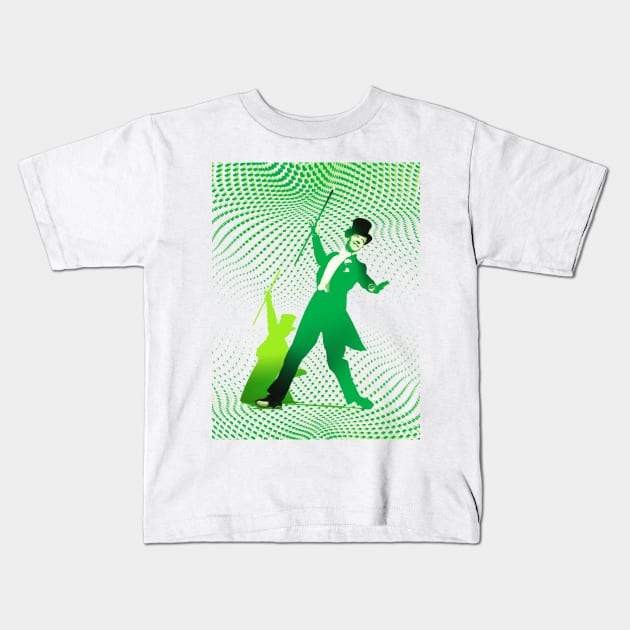 Astaire, Top Hat White Tie And Tails – Green Kids T-Shirt by Dez53